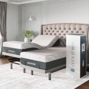 Sven & Son Platinum Adjustable Bed Base Frame + 14 inch Hybrid Spring Matt (Medium Soft), Lumbar Support, Head-Pillow-Tilt, Massage, Under-Bed Lights,