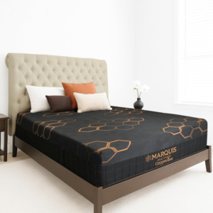 Marquis CopperZen Hybrid Plush Mattress – Queen Size Hybrid Cooling Mattress, Copper-Infused Cover, Tri-Zone Pocket Coil Support, Plush Pressure Relief
