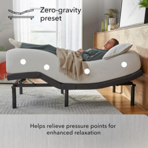 Serta baselogic Level 4 Adjustable Base Bed Frame - Queen - Head & Foot Adjustability, Wireless Remote, Zero-Gravity and Memory Presets, Dual Massage...