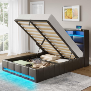 Rolanstar Bed Frame Twin Size with Lift Up Storage